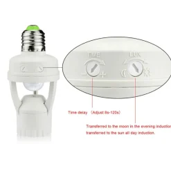 360° Bewegungssensor LED-Steckdosenschalter - Drehbarer Lampensockel