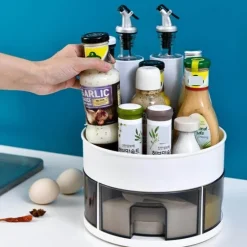 360° drehbarer Gewürzregal-Organizer – praktische Aufbewahrungslösung für die Küche