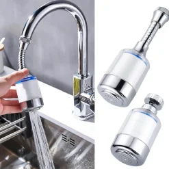 360° drehbarer Wasserhahnkopf mit Spritzschutz – Sprühaufsatz für die Küchenspüle