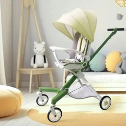 360° drehbarer, zusammenklappbarer Kinderwagen – Reise-Kinderwagen