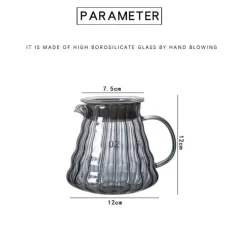 600 ml Kaffeekaraffe aus Glas – Übergießkanne mit Gummideckel für frischen Aufguss