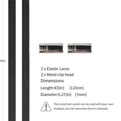 4 Stück magnetische Schnürsenkel aus Metall