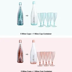 Abnehmbare Trinkgläser mit Flasche - Kreatives Getränkeset