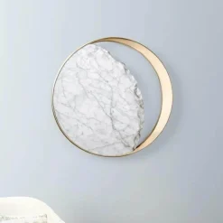 Abnehmender Dreiviertelmond LED-Wandleuchte - Dekorative Marmorleuchte