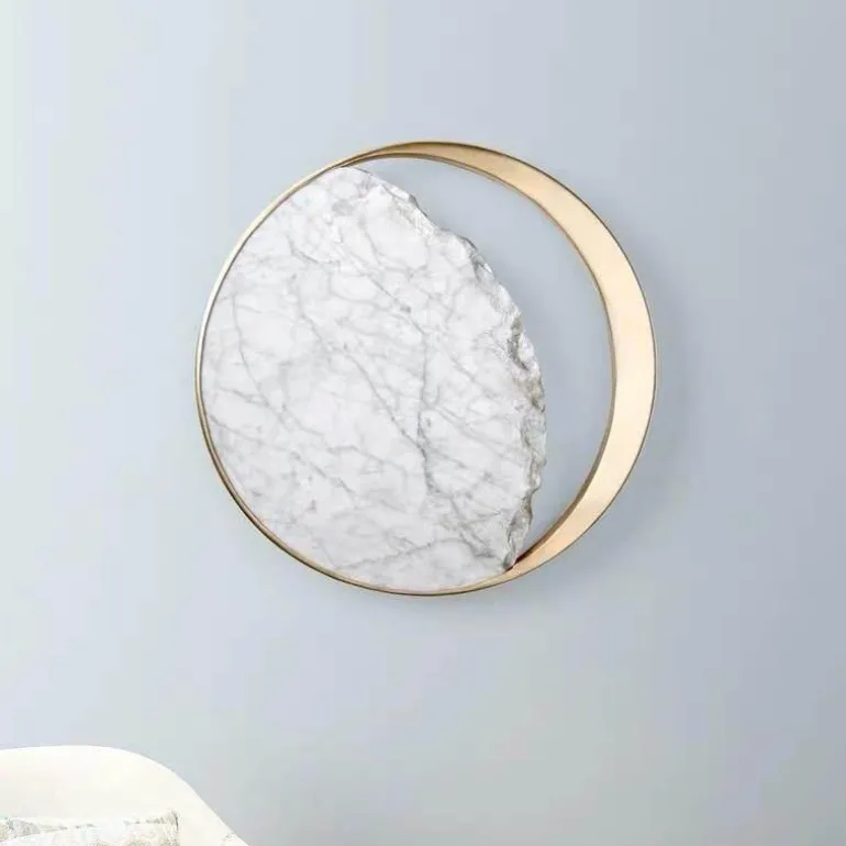 Abnehmender Dreiviertelmond LED-Wandleuchte - Dekorative Marmorleuchte