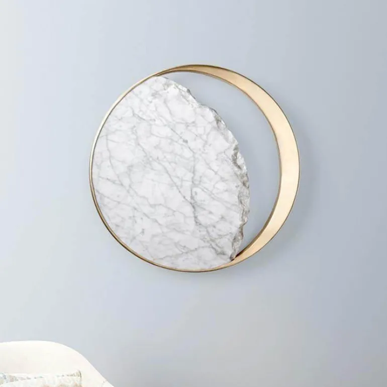 Abnehmender Dreiviertelmond LED-Wandleuchte - Dekorative Marmorleuchte