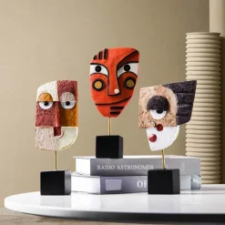 Abstrakte Gesichtsskulptur – moderner Pop-Art-Wohndekor-Akzent