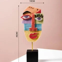 Abstrakte Gesichtsskulptur – moderner Pop-Art-Wohndekor-Akzent
