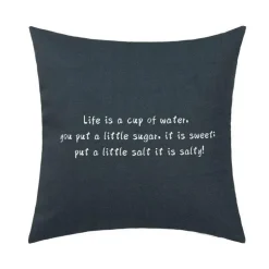 Abstrakter geometrischer Kissenbezug aus Baumwollleinen - Dekohülle im nordischen Stil