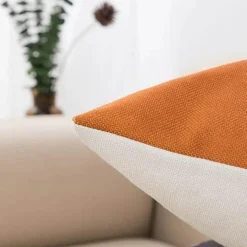 Abstrakter geometrischer Kissenbezug aus Baumwollleinen - Dekohülle im nordischen Stil