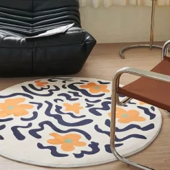 Abstrakter runder Teppich - Dekorative Kunstmatte