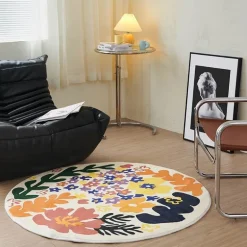 Abstrakter runder Teppich - Dekorative Kunstmatte