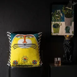Abstrakter Weihnachtskissenbezug - Sofadekor im Picasso-Stil
