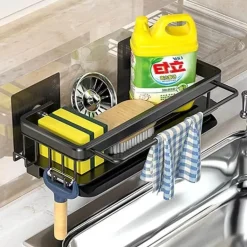 Abtropfgestell für Küchenspüle aus Aluminium – Schwamm-Organizerkorb