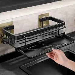 Abtropfgestell für Küchenspüle aus Aluminium – Schwamm-Organizerkorb