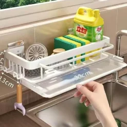 Abtropfgestell für Küchenspüle aus Aluminium – Schwamm-Organizerkorb