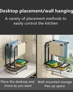 Abtropfgestell mit Abtropffläche – platzsparender Küchen-Organizer