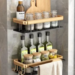 Aluminium-Badezimmer-Eckregal mit Handtuchhalter – platzsparende Aufbewahrungslösung