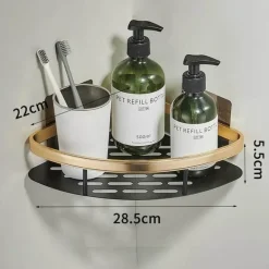 Aluminium-Badezimmer-Eckregal mit Handtuchhalter – platzsparende Aufbewahrungslösung