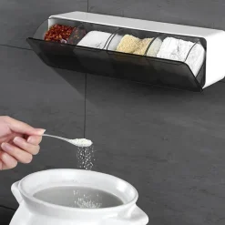 An der Wand montiertes Gewürzregal – Organizer und Aufbewahrungslösung für Gewürzgläser