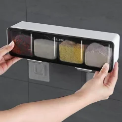 An der Wand montiertes Gewürzregal – Organizer und Aufbewahrungslösung für Gewürzgläser