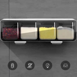 An der Wand montiertes Gewürzregal – Organizer und Aufbewahrungslösung für Gewürzgläser