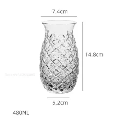 Ananas-Cocktailglas – 480 ml, geprägtes Trinkgeschirr für die Hausbar