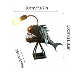 Anglerfisch-Schreibtischlampe – Kreatives Eisen-Dekorlicht