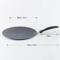 Antihaftbeschichtete schwarze Pfannkuchenpfanne aus Eisen – langlebiges rundes Kochgeschirr