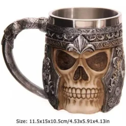 Antiker Totenkopf Edelstahlbecher - Gothic Trinkgeschirr