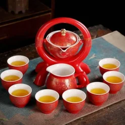 Antikes chinesisches Teekannenset aus Porzellan – einzigartiges Vintage-Design