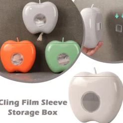 Apfelförmiger, wandmontierter Frischhaltefolienspender