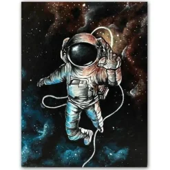 Astronauten-Leinwandbild – Wanddekoration mit Weltraummotiv