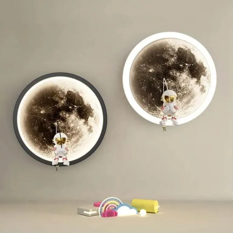 Astronauten-Mond-Wandleuchte – Weltraum-Dekor