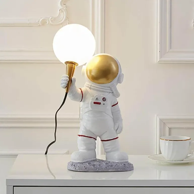 Astronauten-Tischlampe – Weltraumdekor aus Kunstharz