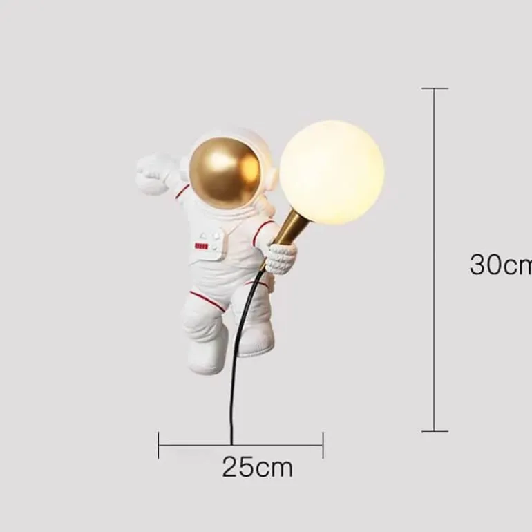 Astronauten-Tischlampe – Weltraumdekor aus Kunstharz