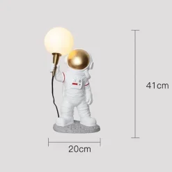 Astronauten-Tischlampe – Weltraumdekor aus Kunstharz