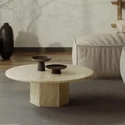 Audrey Travertin Couchtisch - Elegantes Design