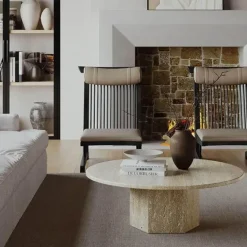 Audrey Travertin Couchtisch - Elegantes Design