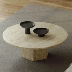 Audrey Travertin Couchtisch - Elegantes Design