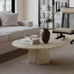 Audrey Travertin Couchtisch - Elegantes Design