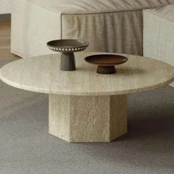 Audrey Travertin Couchtisch - Elegantes Design
