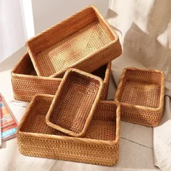 Aufbewahrungsbox aus Rattan – Vielseitiger Korb-Organizer für Zuhause und den Kleiderschrank