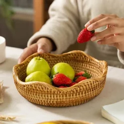 Aufbewahrungskorb aus Rattan – Gewebter Home Organizer