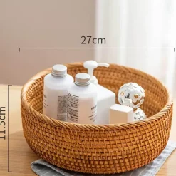 Aufbewahrungskorb aus Rattan – Gewebter Home Organizer