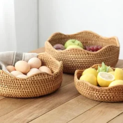 Aufbewahrungskorb aus Rattan – Vielseitiger Snack- und Obst-Organizer