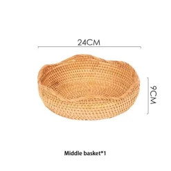 Aufbewahrungskorb aus Rattan – Vielseitiger Snack- und Obst-Organizer