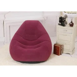 Aufblasbarer Loungesessel – Beflocktes Lazy Sofa mit Fußpumpe