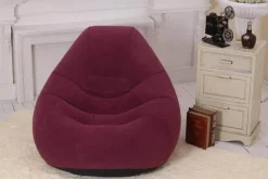 Aufblasbarer Loungesessel – Beflocktes Lazy Sofa mit Fußpumpe