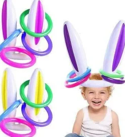 Aufblasbares Ringwurfspiel mit Osterhasenohren – lustige Frühlingsaktivität im Freien